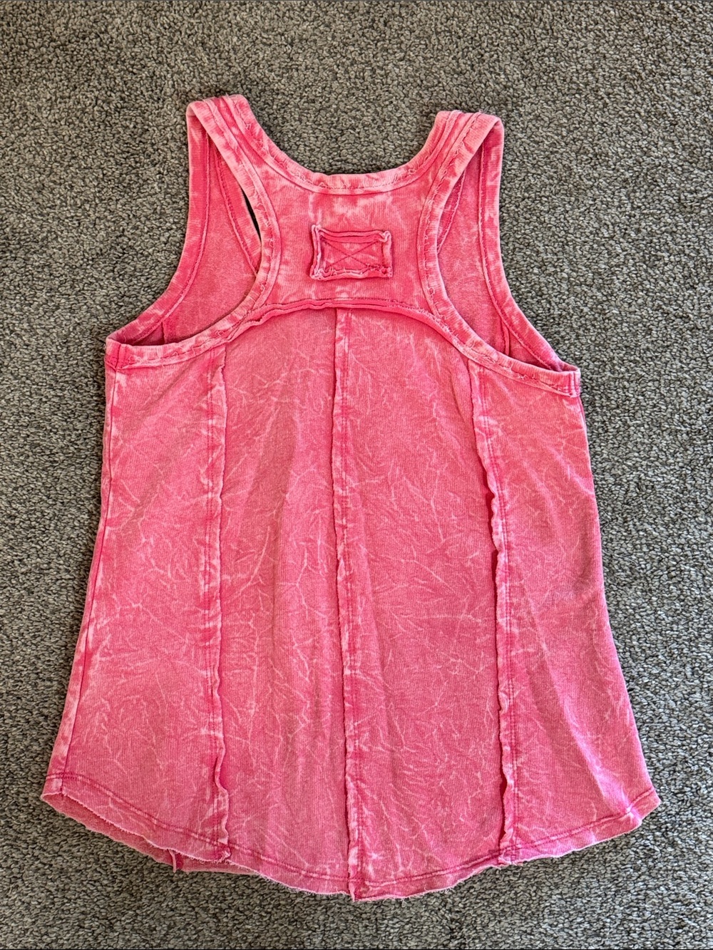Zenana Outfitters Acid Washed Pink V-Neck Racerback Tank - Picture 5 of 6